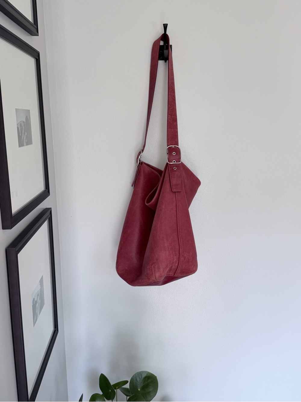 Vintage Coach Red Hobo Shoulder Bag